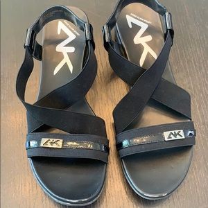 AK sport. Anne Klein black elastic sandal